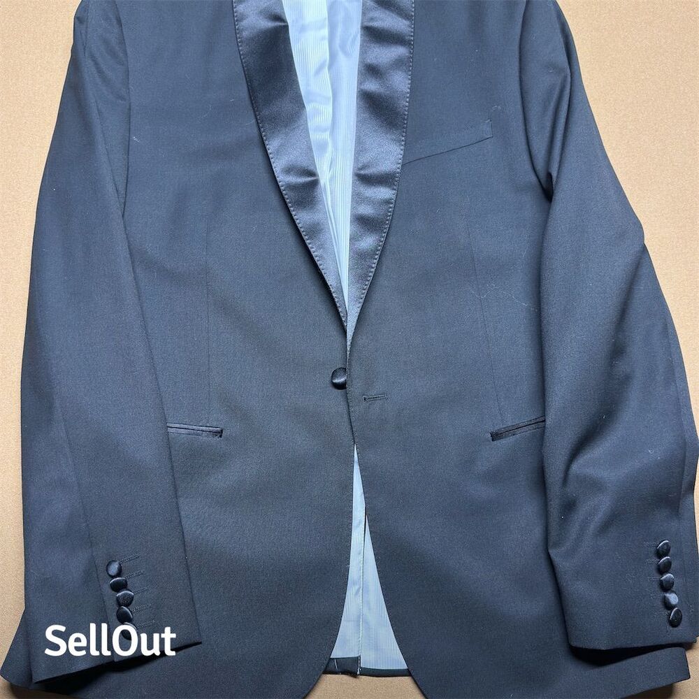 Express Men's Black Tuxedo Blazer Jacket 44 Long Shawl Lapel Formal